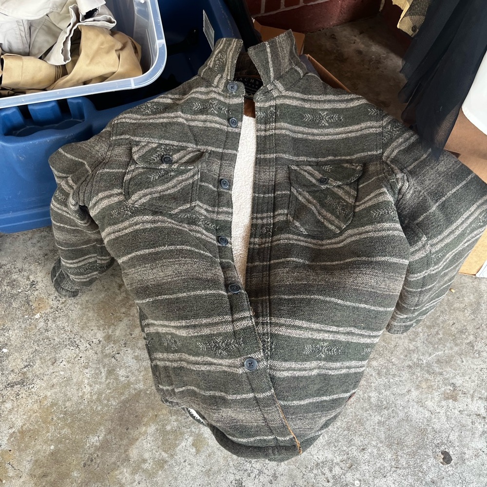 Jachs Green Striped Shirt Jacket